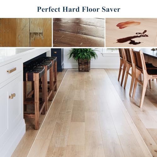 Clear Runner Rug for Hallway, 2'x6' No Slip Waterproof Kitchen Standing Floor Mat for High Traffic, Vinyl Indoor Outdoor Entryway Area Rug for Laundry, Bedroom, Living Room