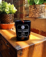 DW Home Warm Tobacco Pipe Scented Candles, 15 oz Large Double Wick Jar, Up to 56 Hour Burn Time, Strong Long Lasting Woodsy Fragrance, Gifts for Men & Women