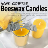 Natural Beeswax Candles 4 Packs, Beeswax Pillar Candles with 140 Hours Burn Time, Organic Emergency Candle Long Burning for Home Room, Smokeless & Dripless, 2x4 inch