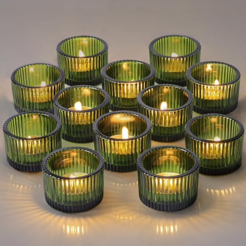 12 Pcs Green Tealight Candle Holder 2'' x 1.4''