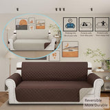 Reversible Couch Cover for 3 Cushion Couch Sofa Cover Washable for Pet Friendly with Elastic Straps Water Repellent(Sofa, Chocolate/Beige)