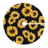 Moudou Sunflower Tree Skirt Xmas Tree Skirts Mat for Holiday Party Indoor Outdoor Home Office Decoration, 36 Inch