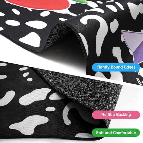 5 x 7.6 ft Large Classroom Rug Composition Notebook Carpets Soft Fluffy Pastel Play Carpet Educational Area Rug Back to School Non-Slip Learning Floor Mat Washable for Nursery Playroom Reading Corner