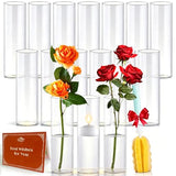 16Pcs Glass Cylinder Bud Vases for Centerpieces,7.7 In Tall Clear Flower Vases in Bulk,Glass Small Vases Floating Candle Holder for Party,Home Decor,Wedding Decoration,Birthday,Anniversary,Baby Shower