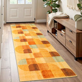 Washable Hallway Runner Rug, Non Slip Kitchen Rugs, Orange 2x6 ft