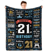 21st Birthday Gifts for Him, Best/Cool 21st Birthday Gifts for Guys/Son, 21 Birthday Gift Ideas, 21 Bday Gifts for 21 Year Old Male, 21 Year Old Bday Presents for Him Throw Blanket 60x50in