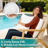 Oubonun 18x18 Waterproof Outdoor Pillow Inserts – Set of 2 Firm & Fluffy, Water Resistant Throw Pillows for Patio, Garden, Porch, or Indoor Decorative