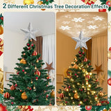 Christmas Tree Topper Lighted with 6 Projection Modes,Christmas Star Tree Topper Built-in LED Rotating Projector Lights 3D Sparkling Christmas Tree Decorations for Xmas Party Holiday Decor(Silver)