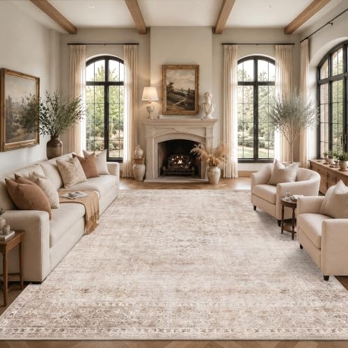 HelloTree 8x10 Vintage Washable Living Room Area Rug