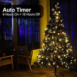 MASHANG Christmas Lights - Battery Operated String Lights 50 LED Xms Mini Lights 8 Modes Green Wire Mini Light Set with Timer for Xmas Tree Wreath Party Indoor Outdoor Decor, Waterproof, Warm White