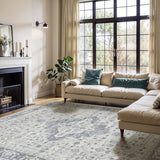 6x9 Washable Area Rug for Living Room,Blue Quartz