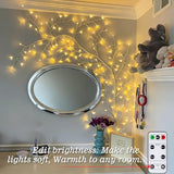 Willow Vine Lights with Remote for Wall: 7.5ft LED Enchanted Vines Lights DIY White Birch Tree Light for Room and Home Decor - Flexible Lighted Branches Light for Halloween & Christmas Decorations