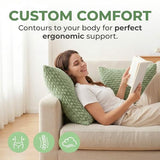 Kevin Textile 2 Packs Spring Decorative Throw Pillow Covers 18x18 Inch for Living Room Couch Bed Spring Sofa Soft Striped Corduroy Square Cushion Case 45x45 cm Farmhouse Boho Home Decor Sage Green