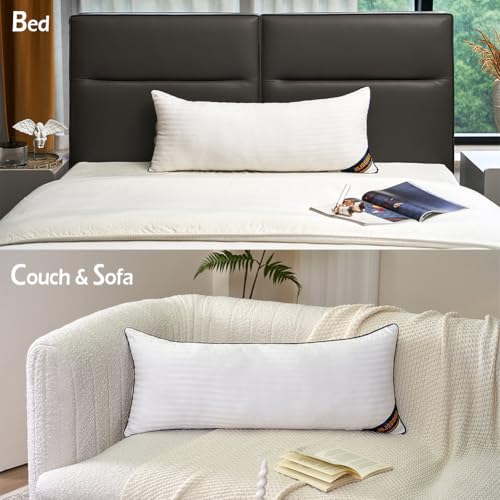 JOJOGOGO 14x36 Pillow Insert Long Lumbar Pillow Insert for Bed 1 Pack, 14 x 36 Decorative Body Pillow Synthetic Down Alternative Long Throw Pillow Inserts for Living Room Couch Bed Sofa