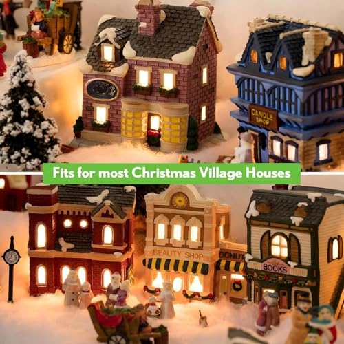 Accessory Cord with A LED Light Bulb Lamp Kit, 6Ft Christmas Village Lights Cord with On/Off Switch and Spare Fuse, Blow Mold Light for Christmas Houses Village, Holiday Craft Decorations(2 Pieces)
