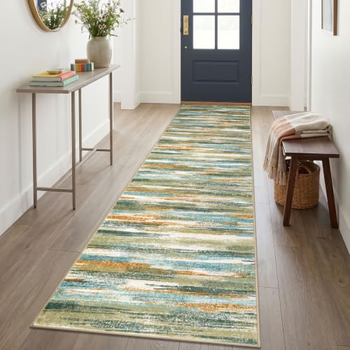 Abstract Washable Runners for Hallway 2.6x10 Runner Rug Non Slip