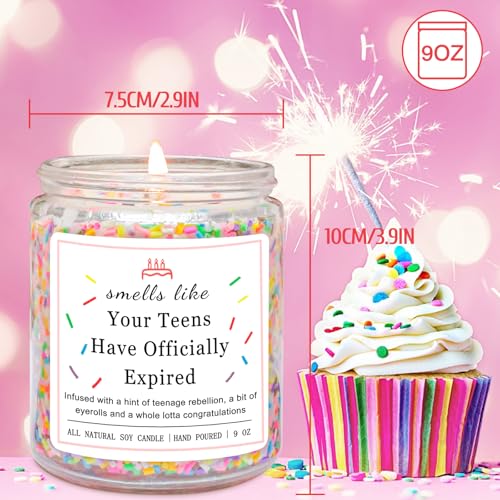 Homsolver Birthday Candles Gifts for 20 Year Old Female, Happy 20th Birthday Decorations for Women, 20 Year Old Birthday Gifts for Girl Her (Vanilla Birthday Cake Scent with Sprinkles)