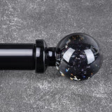 Black Curtain Rods for Windows 28 to 48 Inch, 1'' Heavy Duty Adjustable Drapery Rod with Unique Crystal Ball Finials, Modern Decorative Curtain Rod,Size; 30-60''