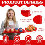 AnyDesign 12Pcs Patriotic Plastic Serving Tray Red Blue White Rectangle Serving Dish 4th of July Dessert Display Tray Platter with Wavy Edge for Independence Day 250th Anniversary Table Decor