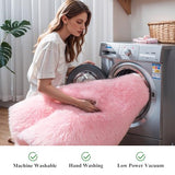 KCHOWUA Pink Fluffy Fuzzy Small Area Rugs for Bedroom Girls,3'x5' Machine Washable Plush Pastel Throw Cute Rug for Living Room,Modern Soft Shag Shaggy Furry Floor Nursery Kids Dorm Room Carpets