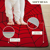 Red Spider Web Area Rug, 5x7 Indoor Area Rugs Washable Rugs for Living Room Carpet, Farmhouse Non Slip Carpet for for Bedroom Laundry Room Kitchen Non Slip Soft Low-Pile