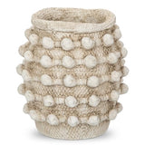 Rustic Farmhouse Vase, Boho Beige Vase for Pampas Grass Small Textured Knotted Vases for Flowers Decorative Cement Floral Vases for Home Decor, Living Room, Dining Table