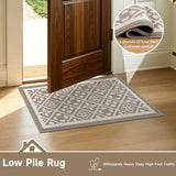 Indoor Door Mat 2x3ft, Absorbent Muddy Mats for Dogs, Low-Profile Entrance Welcome Mat with Non-Slip Rubber Backing, Washable Runner Carpet for Hallway,Entryway,Kitchen (Beige)