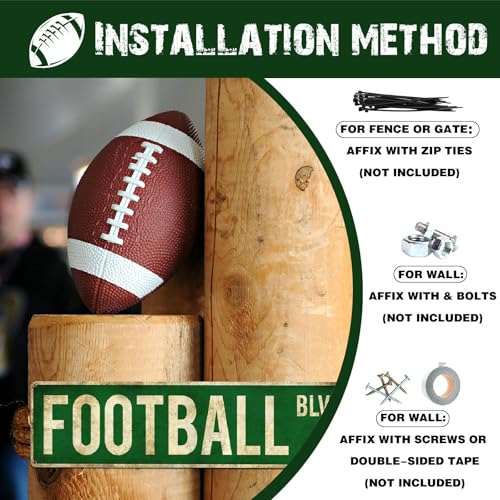 Football Gifts for Boys 8-12 Accessories Football Stuff Teen Boy Room Decor | Football Party Decorations | Wall Sign | Boys 8-12 & Teen Boys | Men Room & Bedroom | Birthday & Christmas Gift