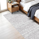 3x7 Runner Rug Washable Moroccan: Non Slip Hallway Floor Mat Grey