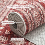 2x5 Runner Rug Washable Non Slip Small Throw Mat for Hallway, Burgundy