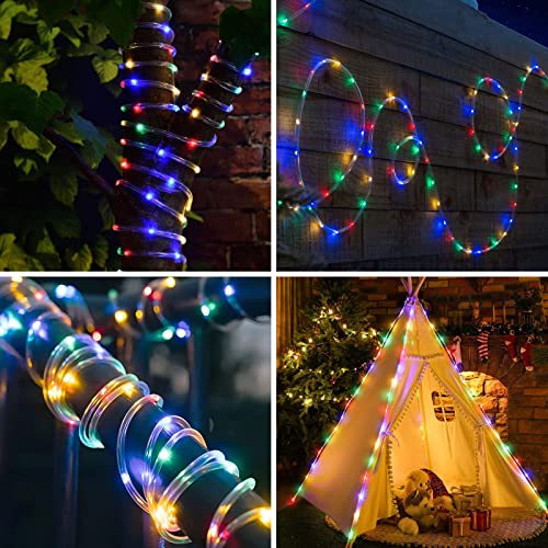 Color Changing Rope Lights String Lights for Bedroom, Battery Powered Light Strip 40ft 8 Modes Hanging Fairy Lights with Remote for Camping Halloween Christmas, 2 Pack