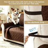 Reversible Couch Cover for 3 Cushion Couch Sofa Cover Washable for Pet Friendly with Elastic Straps Water Repellent(Sofa, Chocolate/Beige)