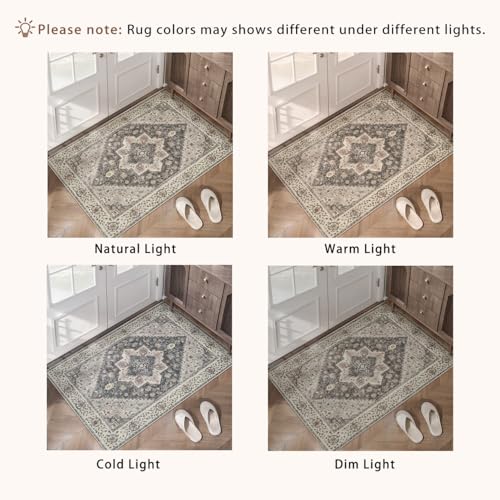 Tangsoo 2.6x14 Hallway Runner Rugs, Washable Runner Rug Non Slip Farmhouse