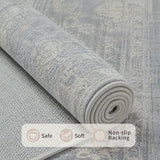 9x12 Area Rugs for Living Room Large Washable Rug, Blue/Beige