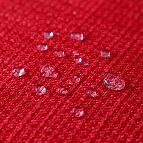 Artscope Outdoor Waterproof Throw Pillow Covers 16x16 Inch Decorative Linen Outdoor Pillows Cushion Case for Patio Couch Sofa - Red
