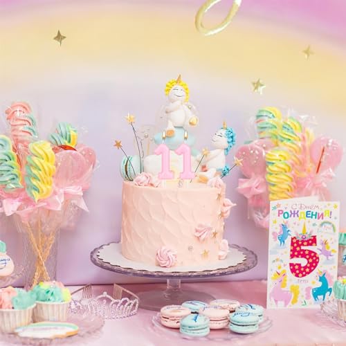 Macaron Blue Number 1 Candle, First Birthday Candle, Macaron Blue Happy Birthday Candles for Cake, Blue Cake Topper Decorations for Girls Boys Pastel Sweet Birthday Party Decorations Supplies