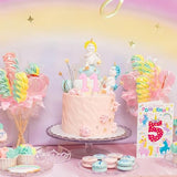 Macaron Blue Number 1 Candle, First Birthday Candle, Macaron Blue Happy Birthday Candles for Cake, Blue Cake Topper Decorations for Girls Boys Pastel Sweet Birthday Party Decorations Supplies
