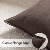 EMEMA Decorative Linen Throw Pillow Covers 20x20 Inch Dark Brown