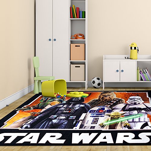 Gertmenian Disney Star Wars Indoor Area Rug - 3x5 Small, Non-Slip, Ideal for Children in Bedroom, Game Room, Classroom, Nursery or Play Area - Star Wars Movie Poster, 17285