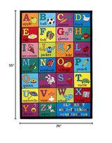 Rugshop Kids Educational Learning Alphabet Non Skid (Non Slip) Area Rug 3'3" x 4'7" Multi