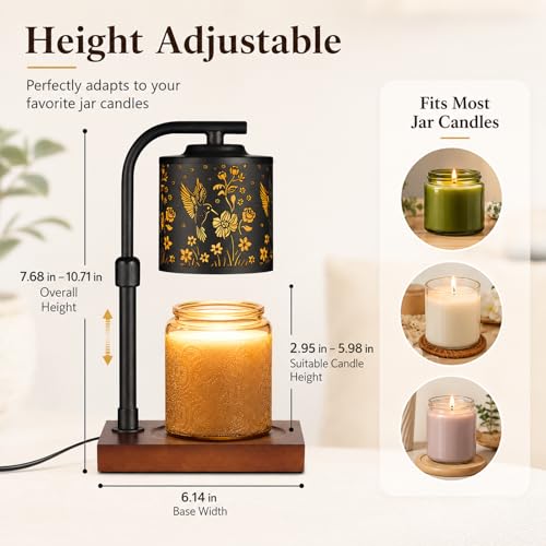 mocosa Candle Warmer Lamp with Adjustable Height Dimmable for New Home Decor Electric Candle Warmer for Jar Candles Birthday Gifts for Women Mom(Hummingbird)