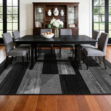 5x7 Washable Area Rugs for Living Room & Bedroom(5x7,Black&Gray)