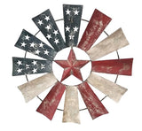Alpine Corporation 21" Tall Indoor/Outdoor Patriotic Windmill Wall Art Decor