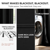 Deconovo Blackout Curtains for Bedroom, Thermal Insulated Room Darkening Grommet Window Drapes, Black, 42W x 63L Inch, Pack of 2 for Living Room & Nursery Privacy Panels