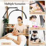LIONVISON Half Moon Lash Lighting: Foldable Floor LED Lamp for Eyelash - 45W Portable Esthetician Light with Phone Holder for Lash Artist Tech Tattoo Salon