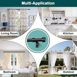 Curtain Rods 72-144 Inch, 1" Heavy Duty Adjustable Curtain Rod for Windows, Black Extra Long Window Treatment Rod, Modern Design, Easy Installation
