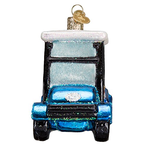 Old World Christmas Golf Cart Santa Glass Blown Ornament for Christmas Tree, Handcrafted Holiday Decoration, Sport Collection