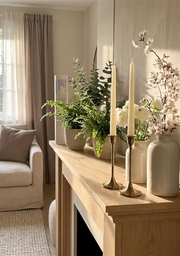 10" Classic Taper Candles, Ivory, 4-Pack, 7-8 Hours Long Burning, Unscented Tall Candlesticks