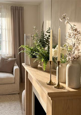 10" Classic Taper Candles, Ivory, 4-Pack, 7-8 Hours Long Burning, Unscented Tall Candlesticks