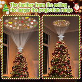 Tsorode Christmas Tree Topper Lighted,Star Tree Topper with Projector Built-in LED Rotating Lights with 6 Projection Modes,3D Glitter Dynamic Projection Christmas Decorations (Silver)